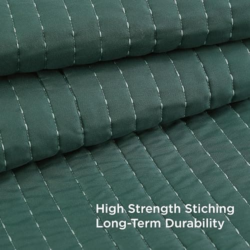 Bedsure Dark Green Quilts King Size - King Quilt Bedding Set Bedspread Coverlet, Lightweight Corduroy Pattern Bedspread, 3-Piece Set with 106"x96" Coverlet & 2 Pillow Shams, All-Season Soft Microfiber thumbnail 5