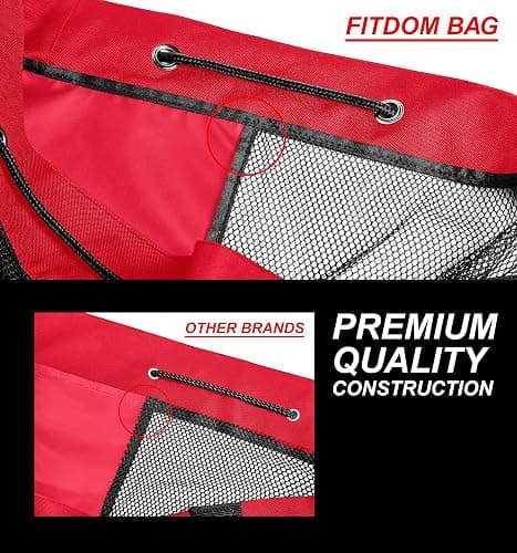 Fitdom Heavy Duty XL Soccer Mesh Equipment Ball Bag w/Adjustable Shoulder Strap Design for Coach. with an Over-Sized Front Pocket for Sporting Accessories. Best for All Outdoor & Water Gears thumbnail 5