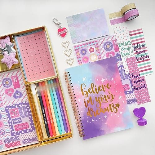 Nollh DIY Journal Kit for Girls - DIY Journal Set for Tween & Teen Girls, Stationery Set, Scrapbook & Diary Supplies Set, Journaling Art Crafts Kit, Ideal Gifts for 8 9 10 11 12 13 14 Year Old Girl thumbnail 6