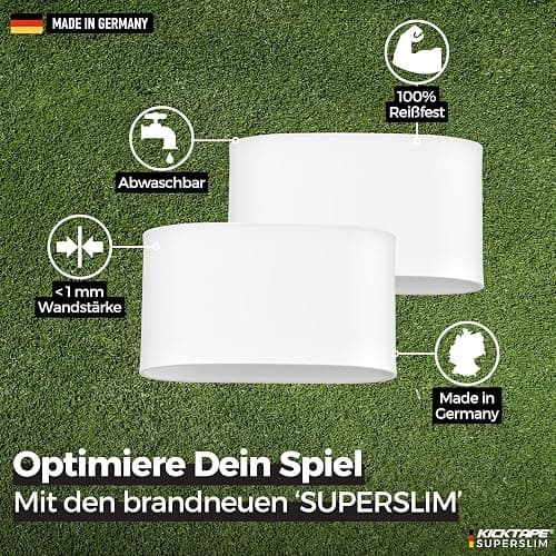 KICKTAPE® Super Slim Schienbeinschonerhalter - Reißfest aus schonendem Silikon für Schienbeinschoner Fußball Herren, Damen & Kinder, rutschfest & abwaschbar, Football, shin Guard Holder thumbnail 4