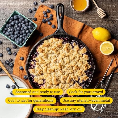 Lodge Pre-Seasoned Cast Iron Skillet Set - Set Includes 8 Inch Skillet, 10.25 Inch Skillet, and 12 inch Skillet - 3 Piece thumbnail 2
