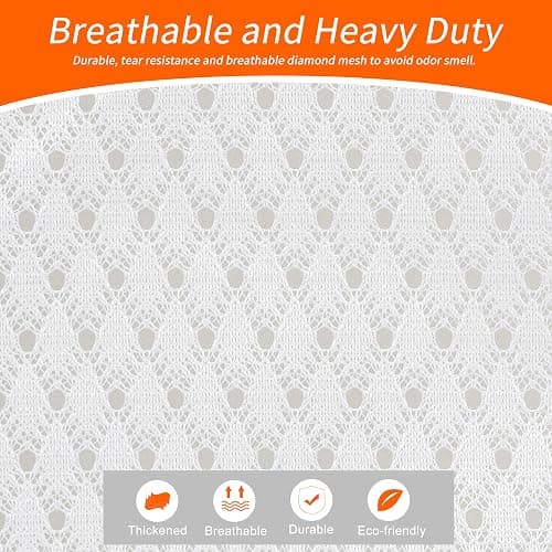Polecasa Extra Heavy Duty Large Diamond Mesh Laundry Bags with Drawstring Closure & ID Tag, 24 x 36 inches Washable Storage Bag for College, Travel, Sports, Dorms, White thumbnail 3