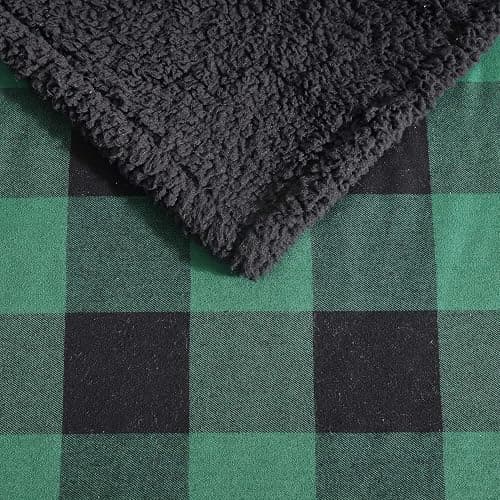 Eddie Bauer - Blanket, Super Soft Reversible Sherpa & Brushed Fleece Bedding, Throw Blankets for Couch, Ideal for Lounging (Cabin Plaid Green) thumbnail 5