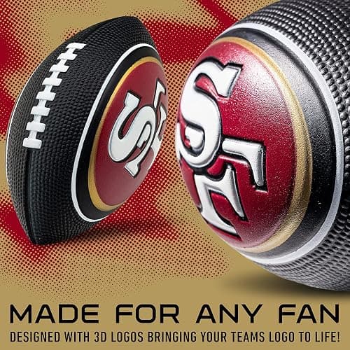 Franklin Sports Youth NFL Football + Air Pump Set - Soft Foam 8.5" Youth Mini Footballs with 8 Teams Choice + Air Pump thumbnail 2
