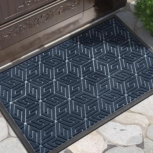 Yimobra Doormat Outdoor Entrance 29.5x17, All-Weather Waterproof Outdoor Mats for Front Door, Non Slip Welcome Door Mat for Patio Proch Outside Entryway Indoor, Blue - Image 1