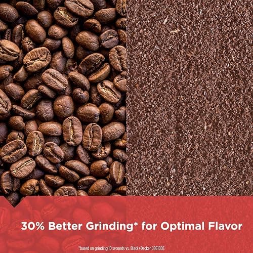 BLACK+DECKER One Touch Coffee Grinder, 2/3 Cup Coffee Bean Capacity, Spice Grinder, One Touch Push-Button Control -150 Watts -Stainless Steel Blades thumbnail 3