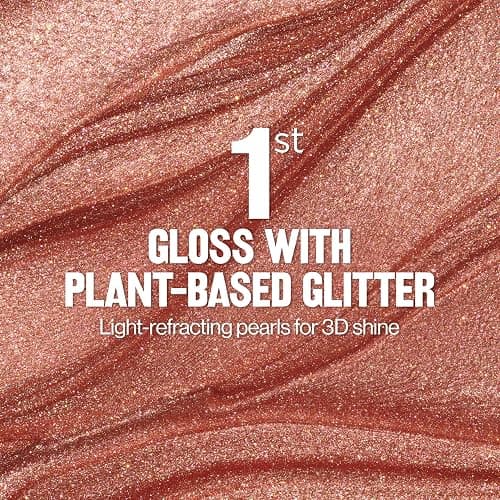 Revlon Super Lustrous Glimmer Gloss, Non-Sticky Lip Gloss, High-Shine Finish, Plant-Based Glitter, 002 Pink Prisma, 0.13 fl oz thumbnail 5