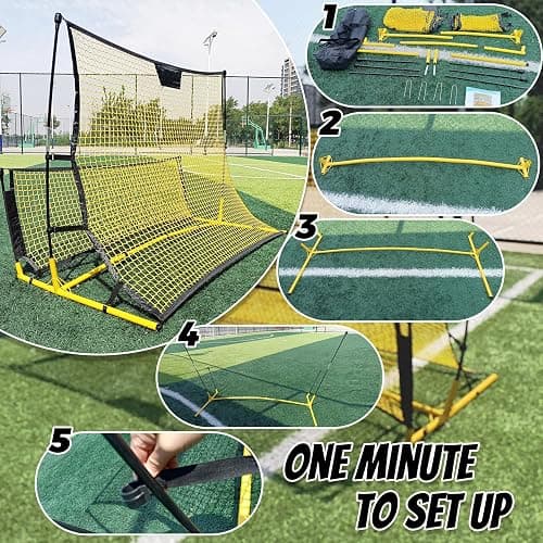 Seliyoo Dual-Sided Soccer Rebounder – Adjustable High/Low Nets for Volleys & Ground Passes, Portable Training Board for 2 Players, Teams & Home Backyard Use thumbnail 5