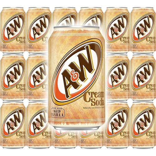 A&W Cream Soda, Made With Aged Vanilla, 12 Fl Oz Can, (Pack of 18, Total of 216 Fl Oz) - Image 1