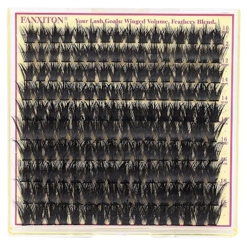 Volume Lash Clusters with Spiky Manga Lash Clusters 200D Eyelash Clusters 10-18MM Thick D Curl Cluster Eyelash Extensions 3D Wispy Cluster Eyelash Extensions by FANXITON thumbnail 8