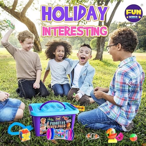 Fidget Pack Box for Boys Girls 4-12, FunKidz Fidget Toys for Kids 5-7 Autistic Sensory Mystery Birthday Gifts in Reusable Portable Treasure Box Nice Party Favors thumbnail 9