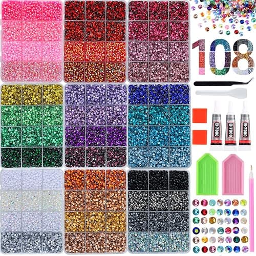 LERBOU Bedazzling Kit 81000PCS Rhinestones, 3mm Flatback Gems Set, 9 Color Series Bling Kit with Tools for Nail Art, Crafts, Clothing & DIY Decoration - Image 1