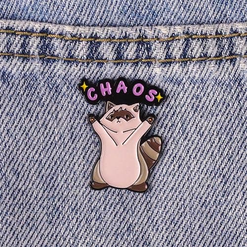 Raccoon Lover Enamel Pin, Funny Chaos Trash Panda Brooch Badge, Funny Gift For Raccoon Lover Animal Enthusiast, Trash Eater Brooches, Hilarious Trashy Decorative Pin Jewelry Accessories thumbnail 3