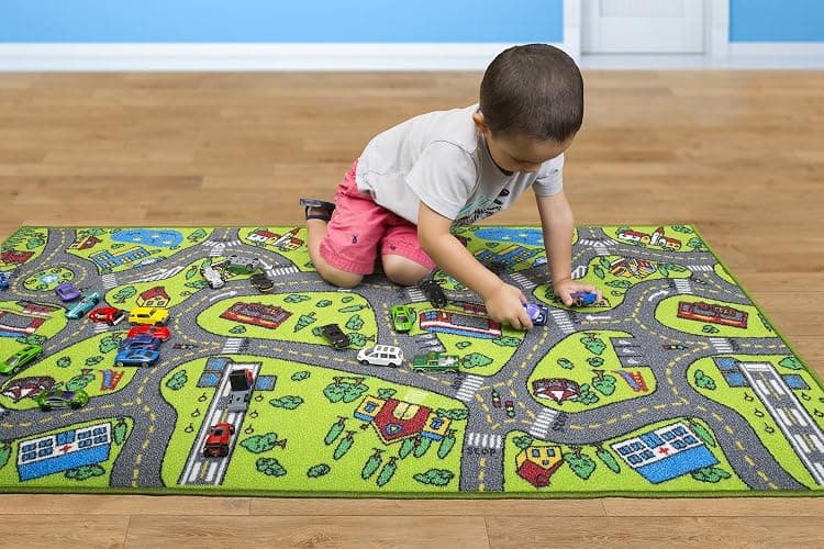 Kids Carpet Playmat Rug City Life Great for Playing with Cars and Toys - Play Learn and Have Fun Safely - Kids Baby Children Educational Road Traffic Play Mat for Bedroom Play Room Game Safe Area thumbnail 2