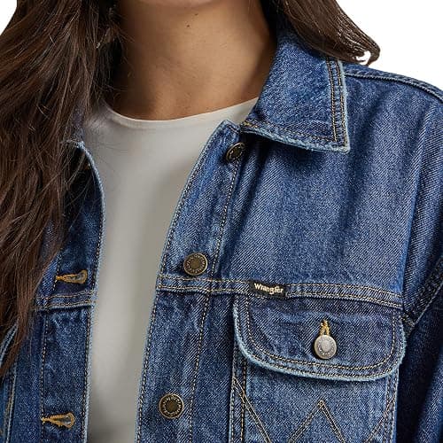 Wrangler womens Relaxed Fit Girlfriend Denim Jacket thumbnail 3