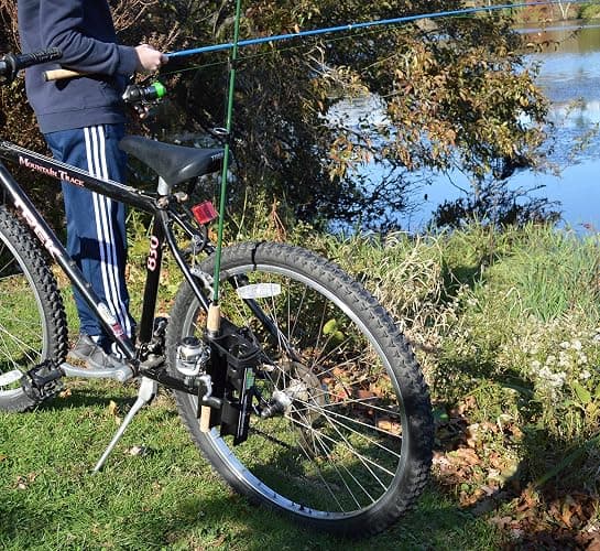 Fishing Rod Holder For Bike, Very Easy Mounting to Bike, Secures 2 Rods for Bicycle Fishing thumbnail 5