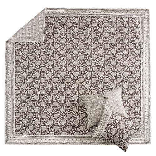 Levtex Home Adare Cocoa Reversible King/Cal King Quilt Set (106x92in) and 2 Pillow Shams (36x20in) - Floral Bedding - Brown Cream - Cotton King Size Quilt Bedding Set - Lightweight, Soft, Pre-Washed thumbnail 6