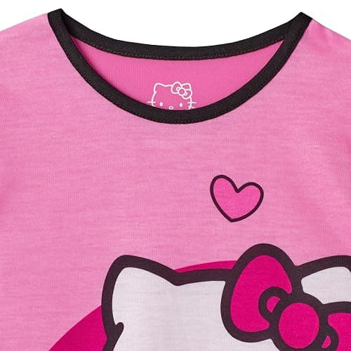 Hello Kitty Girls Pajama Pants and Sleep Shirt Sets 4 Piece PJ Top and Bottom Sleepwear Set for Girls Pajamas for Kids thumbnail 4