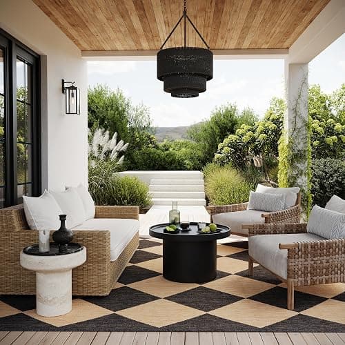 nuLOOM Outdoor Performance Collection Sabina Dark Grey/Ivory, 8' x 10', Soft, High Traffic, Stain Resistant, Easy Clean, Durable Area Rug for Indoor/Outdoor Patio, Deck, Porch, Garden, Courtyard - Image 1