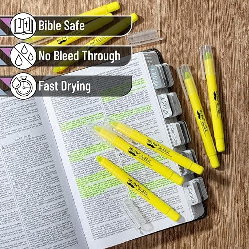 Mr. Pen- No Bleed Gel Bible Highlighters, Yellow, Pack of 8 thumbnail 4
