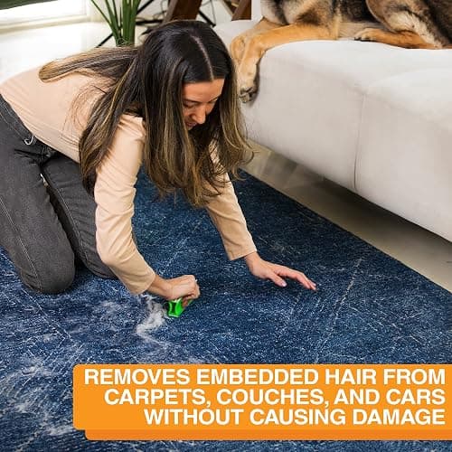FurDozer Pet Hair Remover & Auto Detailing Tools - Cat & Dog Hair Remover for Carpets, Car Interiors, Couches, Bedding, & Pet Furniture (Green, (2 Pack) - X3 PRO) thumbnail 4