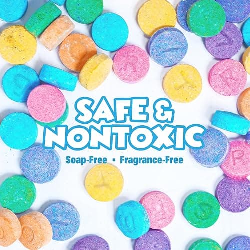 Tub Works® Bath Color Fizzies, 150 Count | Nontoxic & Fragrance-Free | Fizzy, Bath Color Tablets for Kids | Create Colorful Water | Water Tablets in 7 Colors for Variety | Bath Bombs for Kids Bathtub thumbnail 4