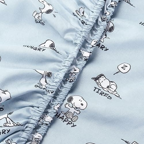 Berkshire Blanket Peanuts® Kids Sheet Set, Full Size - 4 Pieces, Peanuts® Snoopy Different Emotion Sheet Scale Murky Blue, Cute Character Snoopy Printed Soft Microfiber Bed Sheets - Peanuts Different Emotion Murky Blue - Full thumbnail 7