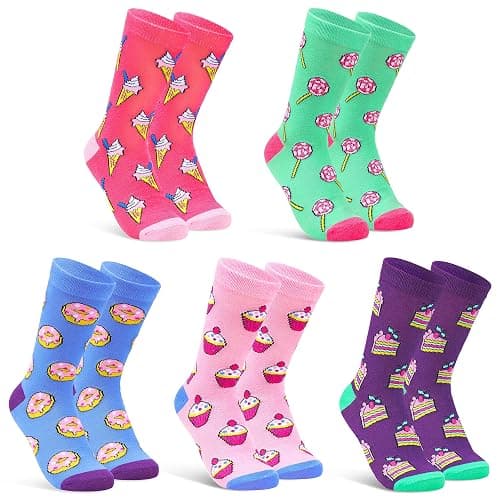CityComfort Womens Socks 5 Pack Gifts for Women Teens Cute Calf Length Socks Vibrant Colours Breathable Casual Sports Work - Image 1
