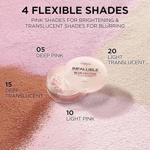 L'Oreal Paris Infallible Blur-fection Longwear Loose Setting Powder, Blurring Face Powder With Up to 24HRs of Wear, Brightening Light Pink, 1 Kit thumbnail 7