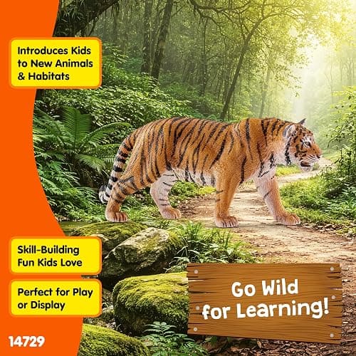 Schleich Wild Life Realistic Siberian Tiger Figurine - Authentic and Highly Detailed Animal Toy, Durable for Education and Fun Play, Perfect for Boys and Girls, Ages 3+ thumbnail 5