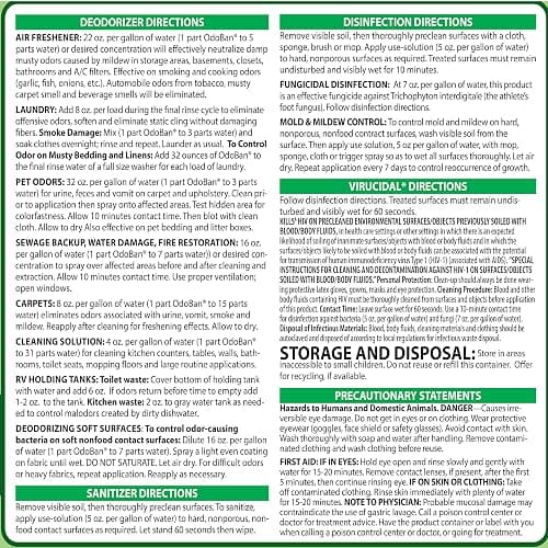OdoBan Disinfectant Concentrate and Odor Eliminator, Made in the USA, Original Eucalyptus Scent, 1 Gallon - Eucalyptus - 128 Fl Oz (Pack of 1) thumbnail 9