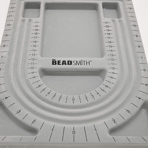 The Beadsmith Bead Board with Cover, Grey Flocked, 3 U-Shaped Channels, 6 Recessed Compartments,13.25H x 9.75L inches, Design Boards for Creating Bracelets, Necklaces and Other Jewelry thumbnail 8