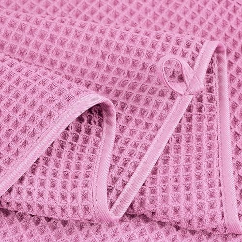 POLYTE Oversize, 60 x 30 in., Quick Dry Lint Free Microfiber Bath Towel Set, 6 Piece (Waffle Weave) thumbnail 4