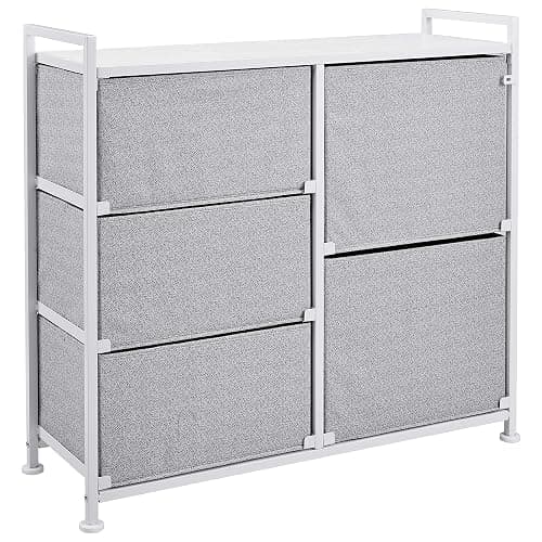 Amazon Basics Closet Organizer Drawers with 5-Fabric Storage Units, White thumbnail 5
