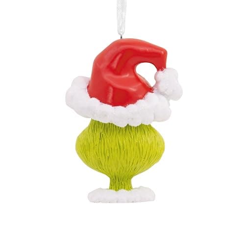 Hallmark Dr. Seuss's How The Grinch Stole Christmas! Grinch in Santa Hat Christmas Ornament thumbnail 4