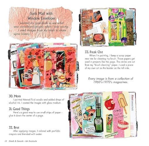 Stash and Smash: Art Journal Ideas (Design Originals) Over 120 Tips, Suggestions, Samples, & Instructions for Designing Your Own "Smash It In" Art Journals with Papers, Mementos, & Embellishments thumbnail 4