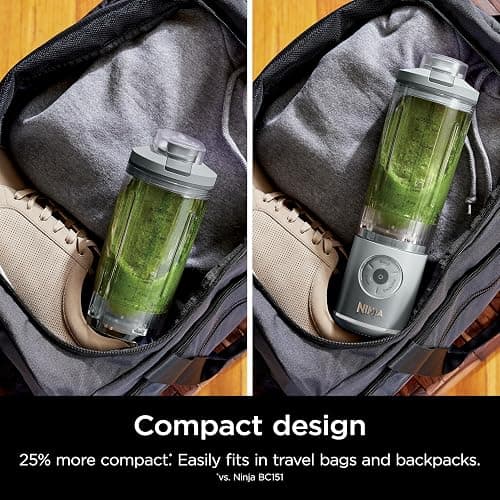 Ninja Blast Max, Portable Blender + Twist & Go, Personal Smoothie, Blend, Ice Crush, 3 Programs, Cordless, 22 oz removable Vessel, Dishwasher Safe, Leakproof, Silver, BC251SL thumbnail 5