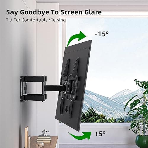 Full Motion TV Wall Mount for Most 37"-84" Flat Screen TV, Swivel or Tilt Wall Bracket with Dual Articulating Arms, for 12"-16" Wood Studs, Max VESA 600x400mm, Load 120 lbs by USX MOUNT thumbnail 4