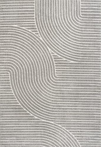 JONATHAN Y Hallie High-Low Curve Gray/Ivory Indoor/Outdoor Area Rug, 10x13, Minimalist, Pet Friendly, Non-Shedding, Stain Resistant, Hose-Washable for Backyard, Patio, Porch (SCN100A-13) thumbnail 13