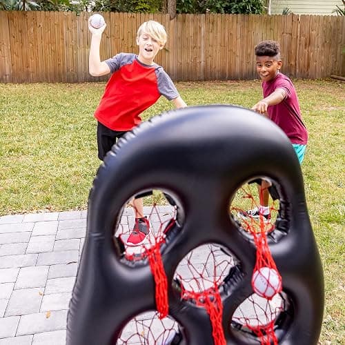 Franklin Sports Kids Football Target Toss Game - Inflatable Throwing Target Toy with Soft Mini Footballs - Fun Kids Sports Game thumbnail 14