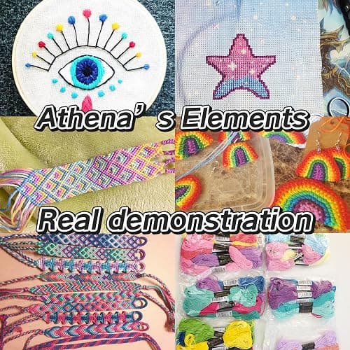Athena’s Elements Embroidery Floss | Rainbow Thread for Embroidery, Cross Stitch Thread, Crafting Arts Embroidery Strings Bulk with Needles Plus White and Black Floss（447 Colors） thumbnail 2