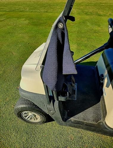 Magnetic Golf Towel for Golf Bags - Microfiber Golf Towels for Men & Women - Waffle Golf Bag Towel with Magnet (Black) thumbnail 2
