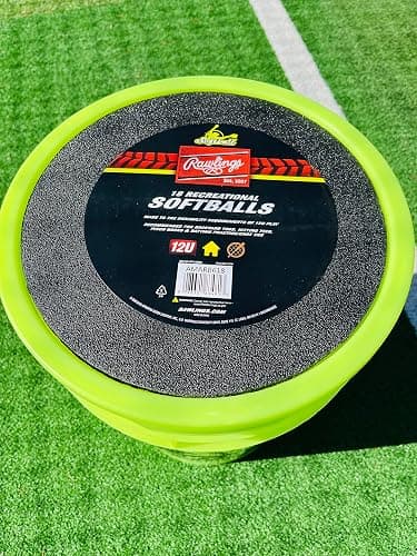 Rawlings | Bucket of 18 Practice Softballs | Ages 12U | 12" | Synthetic Cover thumbnail 7
