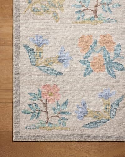 Loloi Rifle Paper Co. Rosa Collection RSA-03 Cream 7'-6" x 9'-6" Area Rug thumbnail 4