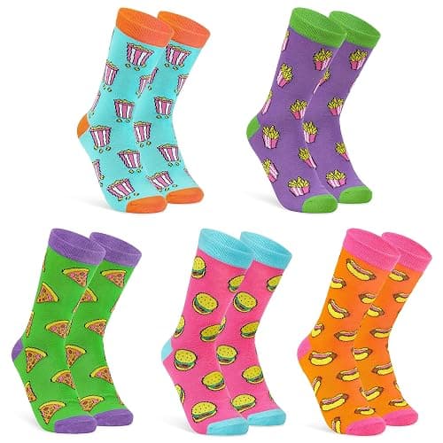 CityComfort Womens Socks 5 Pack Gifts for Women Teens Cute Calf Length Socks Vibrant Colours Breathable Casual Sports Work - Image 1