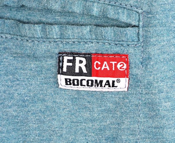 BOCOMAL FR Shirts for Summer Breathable Vented Design 6oz Heather Jersey Flame Resistant Long Sleeve Crew T Shirt thumbnail 5