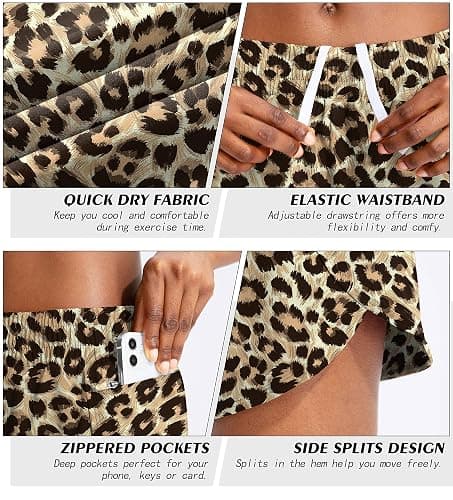 Soothfeel Womens Running Shorts with Zipper Pockets High Waisted Athletic Gym Workout Shorts for Women with Liner thumbnail 4