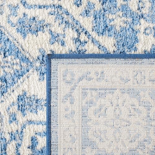 SAFAVIEH Brentwood Collection Area Rug - 8' Square, Ivory & Navy, Medallion Distressed Design, Non-Shedding & Easy Care, Ideal for High Traffic Areas in Living Room, Bedroom (BNT832A) thumbnail 8