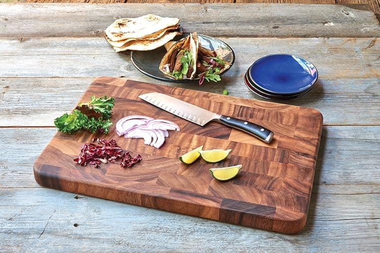 Ironwood Gourmet Large End Grain Prep Station Acacia Wood Cutting Board, 14 x 20-Inch, Brown thumbnail 2