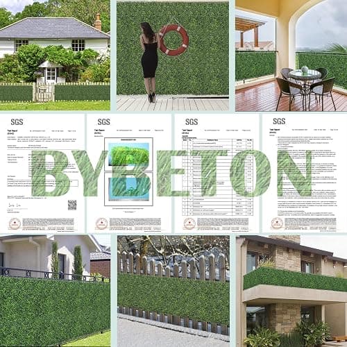 Bybeton Artificial Boxwood Grass Wall Panels - 10"x 10" (10Pcs) Faux Green Panels for Interior Backdrop - Garden - Indoor Outdoor Plants Decor thumbnail 7
